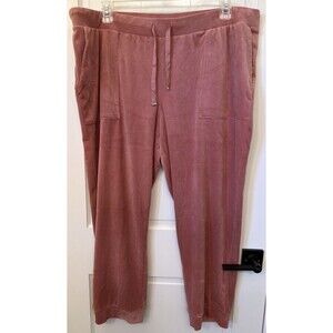 Soma Women's Pink Clay Velour Jogger Pants XXL Soft Cozy Loungewear No Jacket